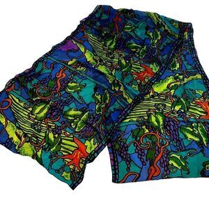 Zazou vineyard grapes, scarf, approximately 17 1/2” x 70”